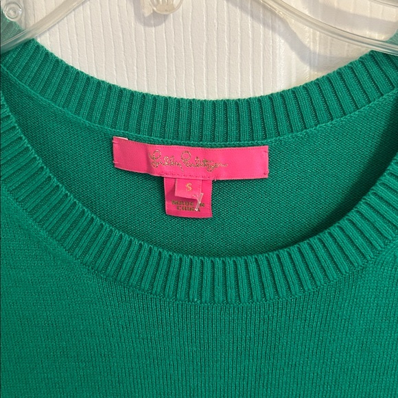 Lilly Pulitzer Marguerite Fringe Sweater Emerald Isle Green Small - Picture 2 of 2